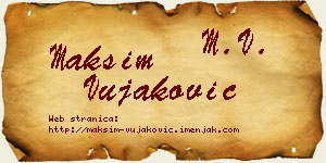 Maksim Vujaković vizit kartica